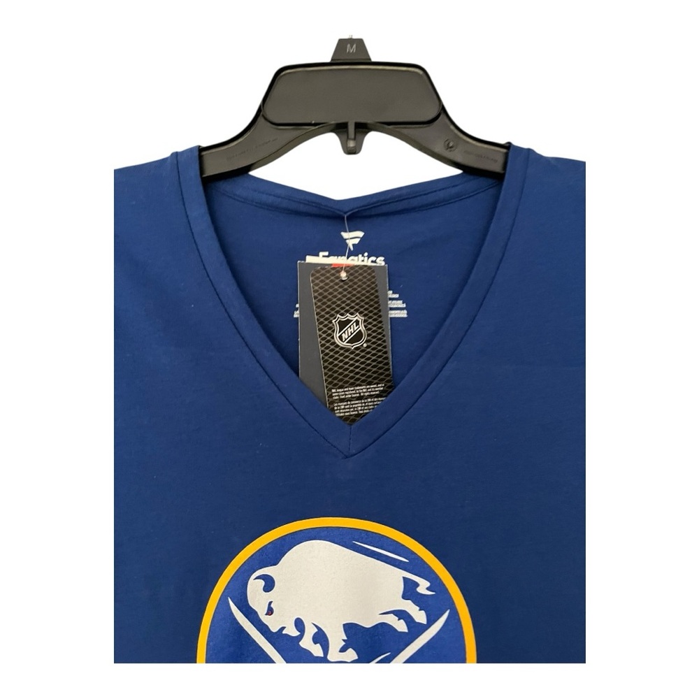 NWT Fanatics Buffalo Sabres 100% cotton short sleeve t-shirt. V-neck women’s cut - Picture 4 of 6